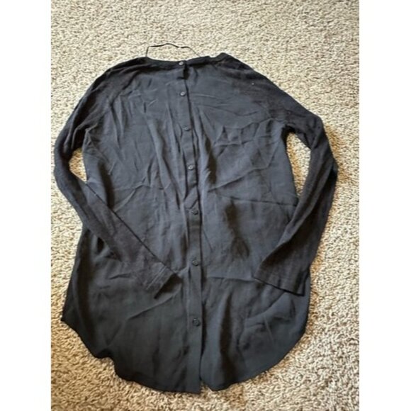 Bench Womens Long Sleeve Button up High Low Shirt Black Size Small Activewear - Picture 13 of 16